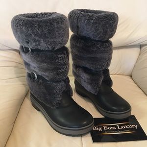 UGG leather with fur boots